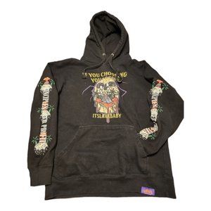 Lava Streetwear Black Hoodie Sweatshirt Size Large EUC #086